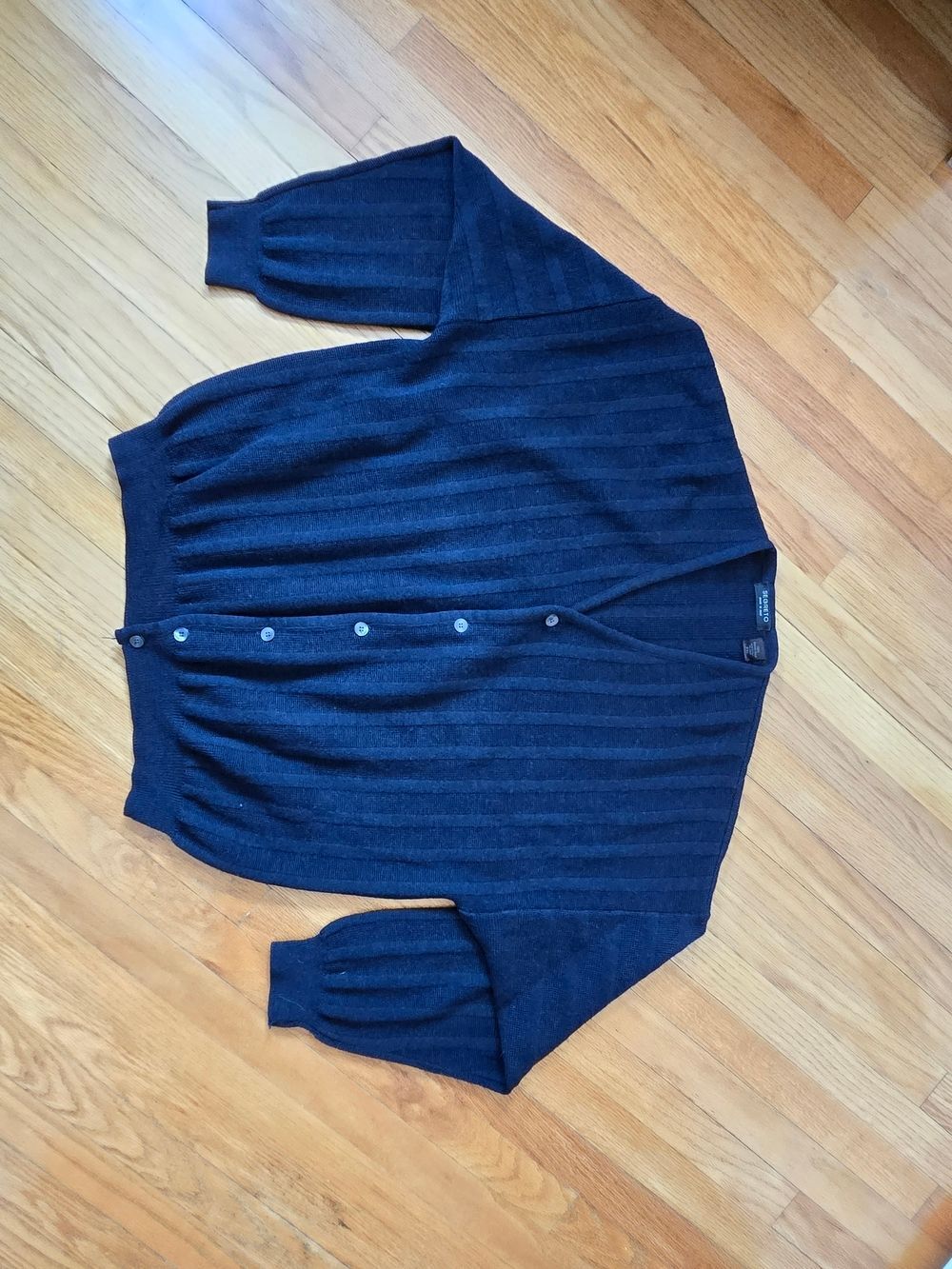 Segreto Cardigan Navy Wool Knit Sweater 2XL Grandpacore relaxed